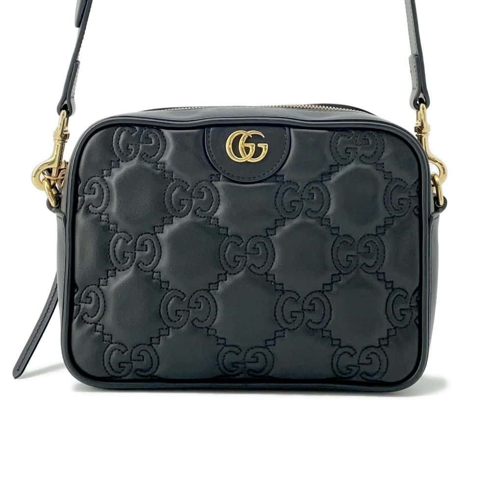 Gucci GG Matelasse Leather Shoulder Bag Black